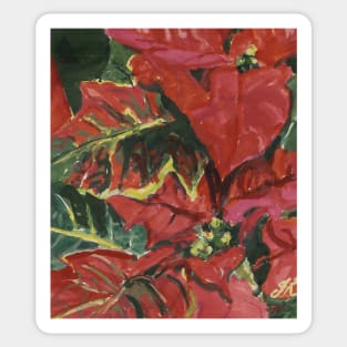 Christmas Poinsettia Sticker